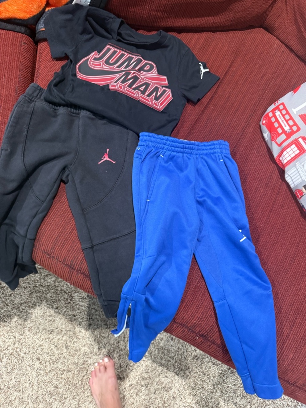 Jordan Kids Black & Blue Jogger Set with Jumpman Logo